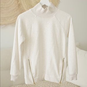 Athleta Cozy Sweatshirt with Gold Zipper